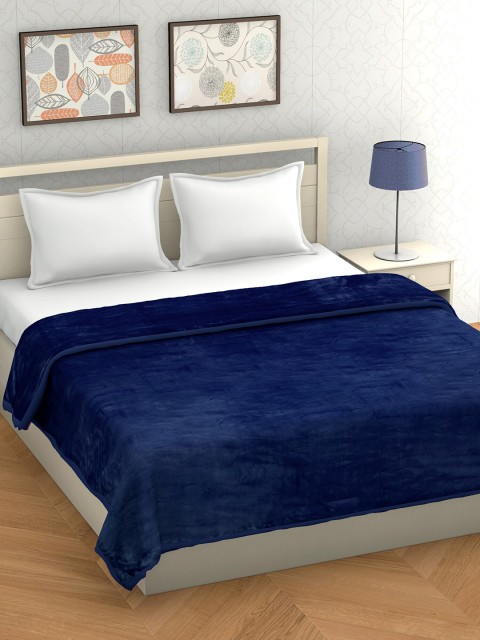 

BOMBAY DYEING Navy Blue Solid Mild Winter 210 GSM Double Bed Blanket