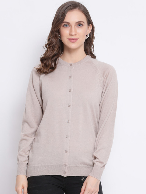 

Monte Carlo Women Beige Solid Cardigan Sweater