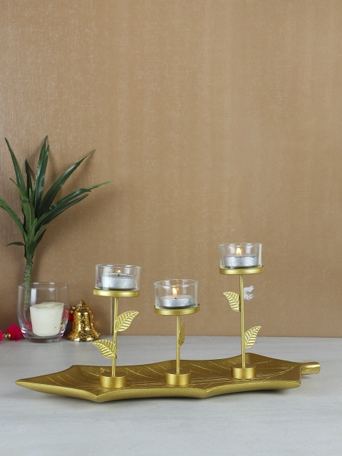 

TIED RIBBONS Tealight Candle Holder, Gold