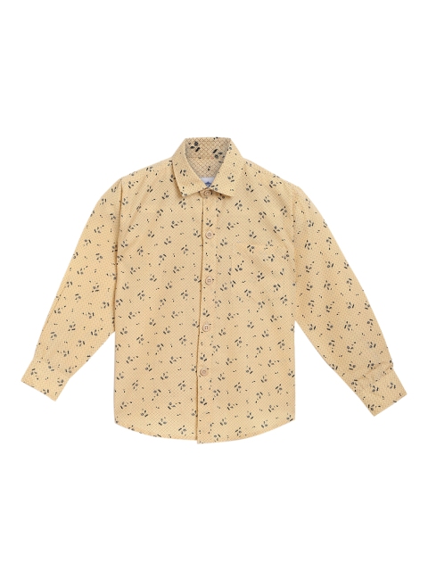 

Kidling Boys Beige & Black Regular Fit Printed Casual Shirt
