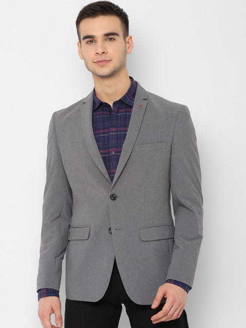 

Allen Solly Men Grey Solid Slim-Fit Single-Breasted Formal Blazer