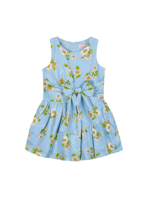 

Budding Bees Girls Blue Printed A-Line Dress