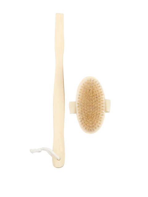 

Beaute Secrets Deluxe Dry Skin Brush With Natural Boar Bristle & Detachable Long Handle, Beige