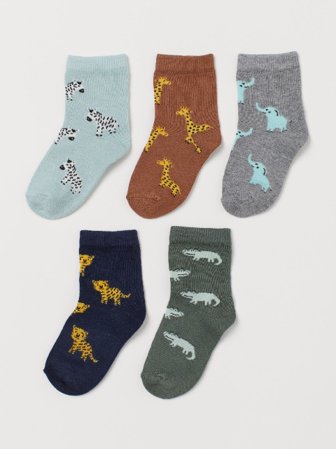 H&M Kids 5-Pack Socks, Green