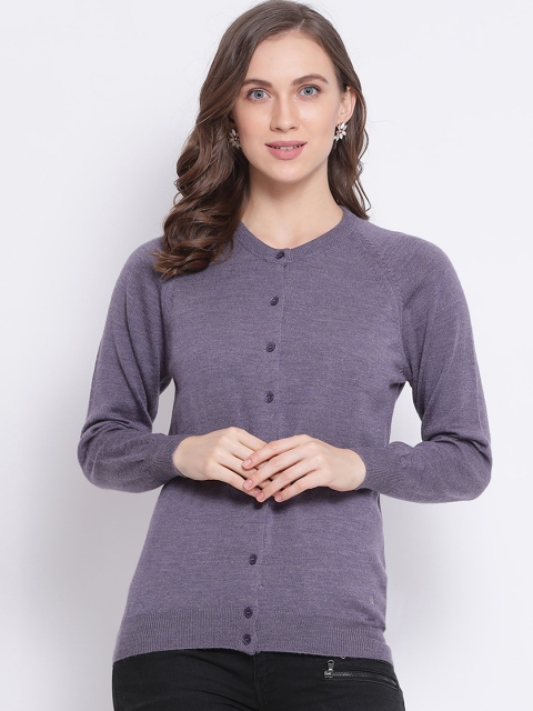 

Monte Carlo Women Purple Solid Cardigan Sweater