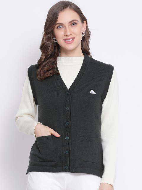 

Monte Carlo Women Grey Solid Cardigan Sweater