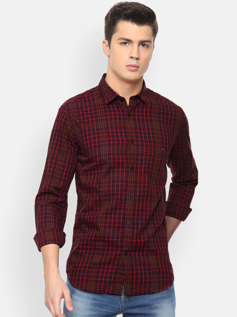 

Louis Philippe Sport Men Maroon & Red Slim Fit Checked Casual Shirt