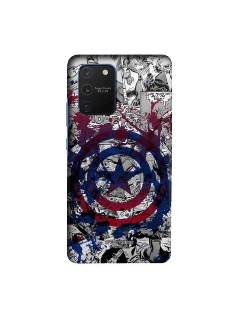 

macmerise Grey & Blue Marvel Comics Splash Out Shield Samsung Galaxy S10 Lite Back Case