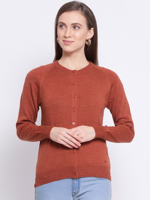 

Monte Carlo Women Rust Solid Cardigan Sweater