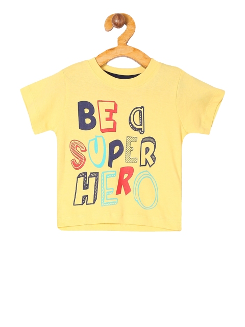 

Donuts Boys Yellow Printed Round Neck T-shirt