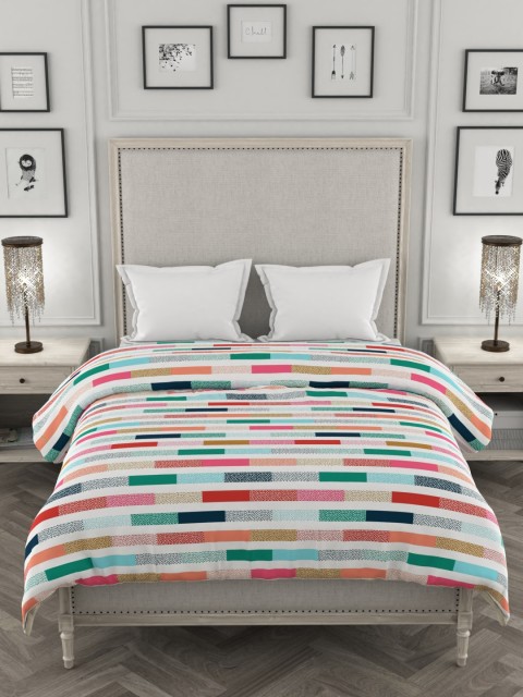 

Portico New York Cream-Coloured Geometric Heavy Winter 120 GSM Double Bed Comforter