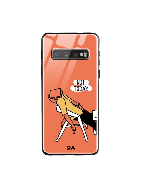 

DailyObjects Orange & Yellow Not Today Samsung Galaxy S10 Shock Absorbent Glass Case