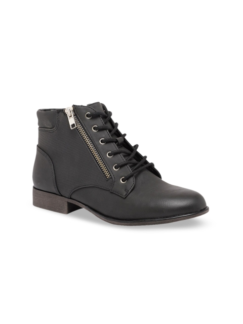 

Call It Spring Women Black Solid Flat Boots