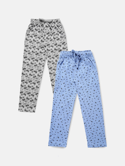 

Urban Dog Boys Pack Of 2 Grey & Blue Printed Pyjamas