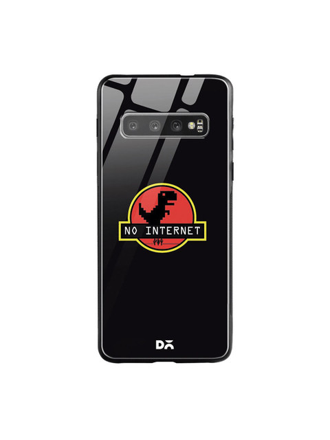 

DailyObjects Black & Red No Internet Samsung Galaxy S10 Shock Absorbent Glass Case