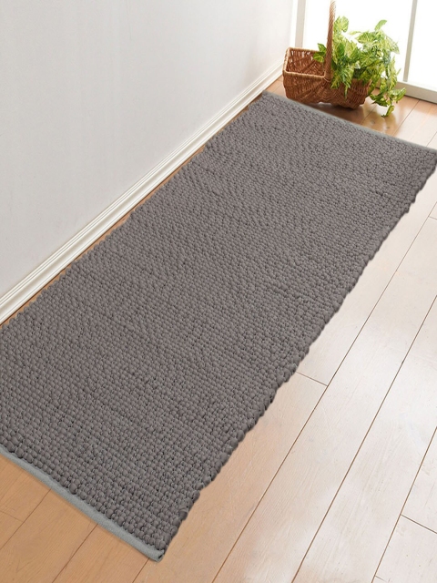 

Saral Home Grey Solid Basketweave Floor Runner