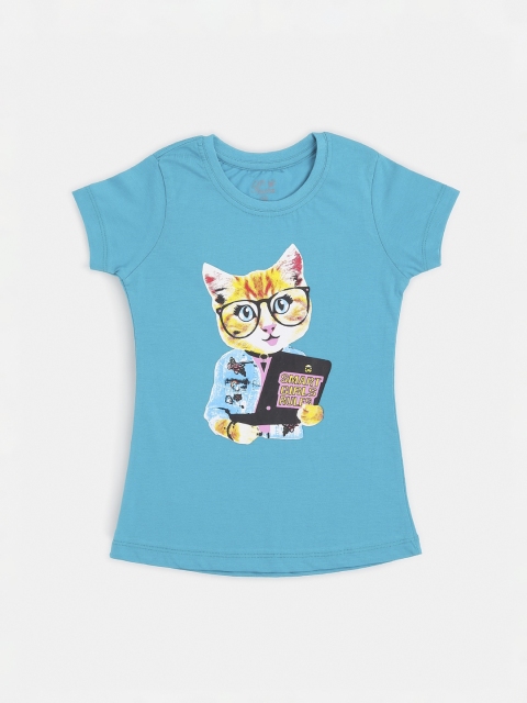 

Soft Touche Girls Blue & Yellow Printed Top