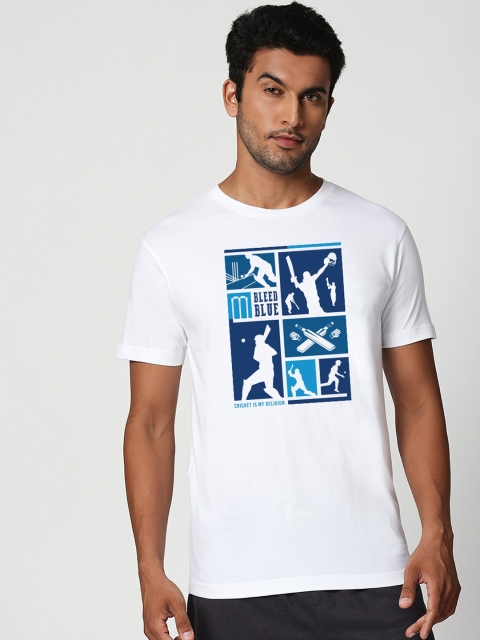 Bewakoof Men White Printed Round Neck T-shirt