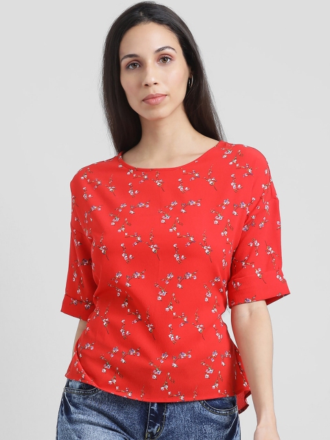 

Zink London Women Red Printed Top