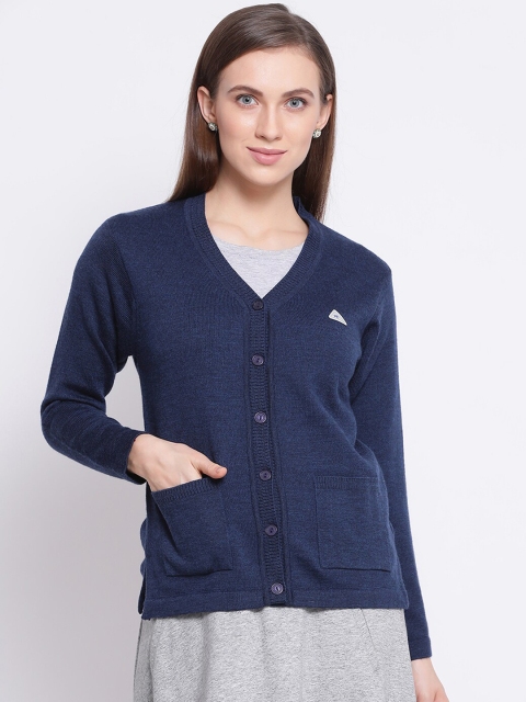 

Monte Carlo Women Blue Solid Cardigan Sweater