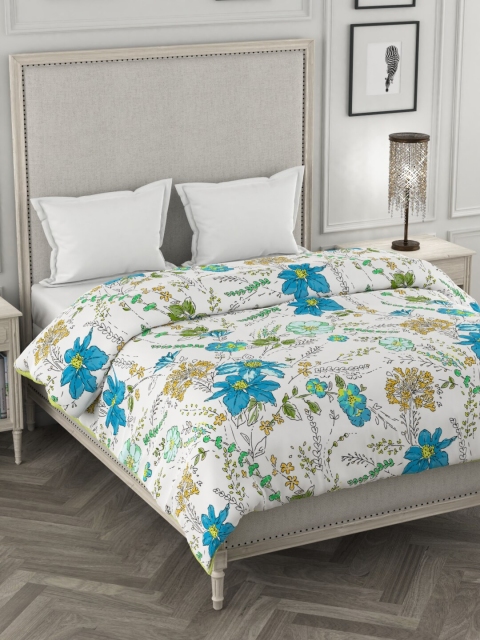 

Portico New York White & Green Floral Heavy Winter 120 GSM Double Bed Comforter