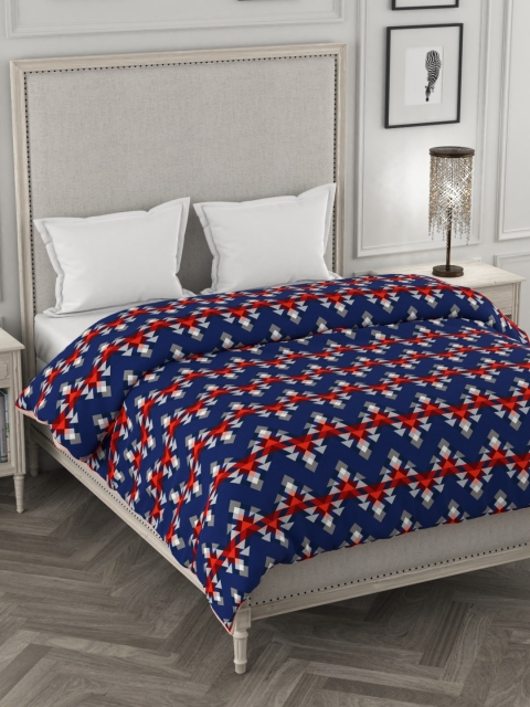 

Portico New York Navy Blue & Red Geometric Heavy Winter 120 GSM Double Bed Comforter