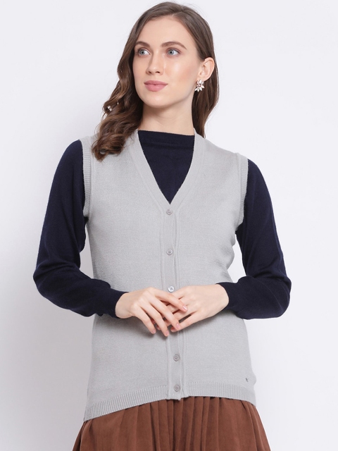 

Monte Carlo Women Grey Solid Cardigan Sweater
