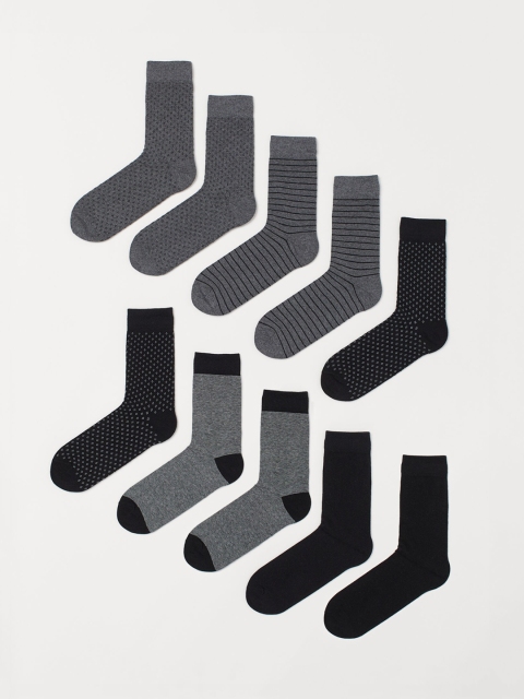 

H&M Men 10-Pack Solid Socks, Black