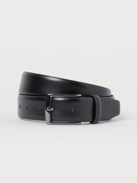 

H&M Men Black Solid Leather Belt