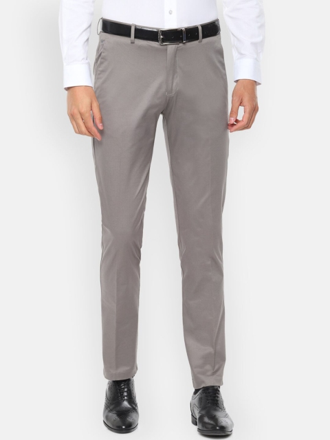 

Louis Philippe Men Grey Slim Fit Solid Formal Trousers