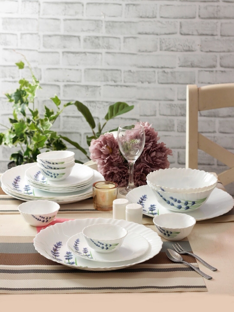 

Laopala White & Blue 23 Pcs Printed Opalware Dinner Set