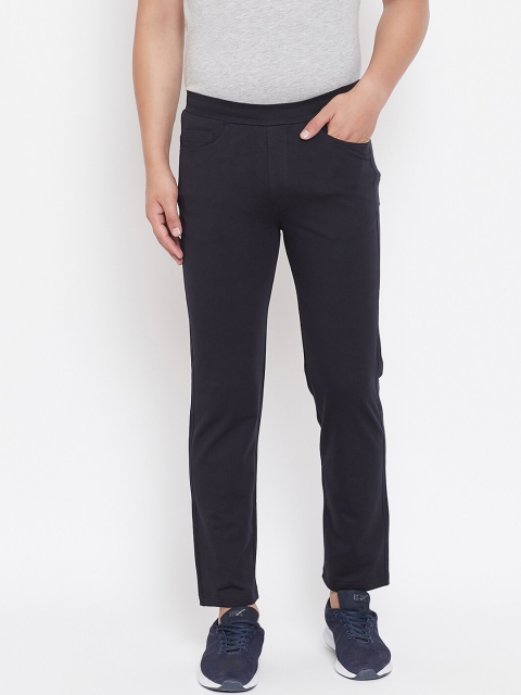 

Okane Men Navy Blue Solid Slim-Fit Track Pants