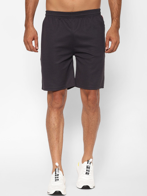 

SAPPER Men Grey Solid Slim Fit Sports Shorts