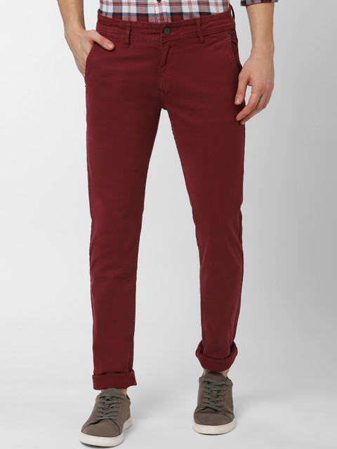 

Peter England Casuals Men Maroon Skinny Fit Mid-Rise Clean Look Stretchable Jeans