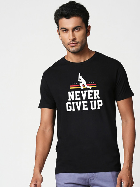 

Bewakoof Men Black & White Printed Round Neck T-shirt