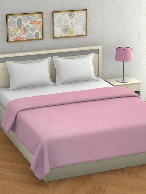 

BOMBAY DYEING Pink Solid Mild Winter 210 GSM Double Bed Blanket
