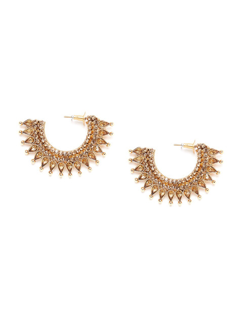 

PANASH Gold-Plated Crescent Shaped Hoop Earrings