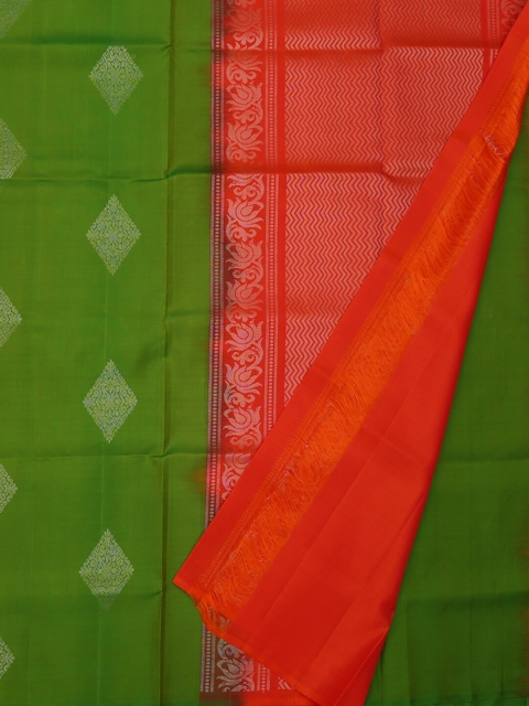 

Pothys Green & Red Pure Silk Printed Saree