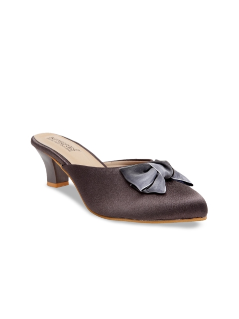 

Butterflies Women Grey Solid Block Mules