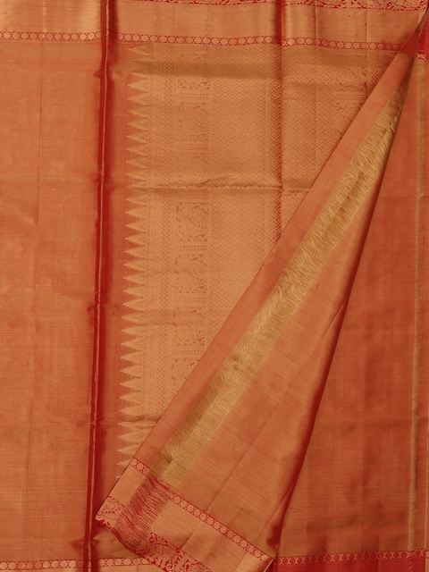 

Pothys Rust Red Solid Pure Silk Saree