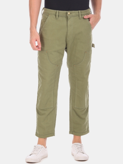

GAP Men Green Regular Fit Solid Regular Trousers