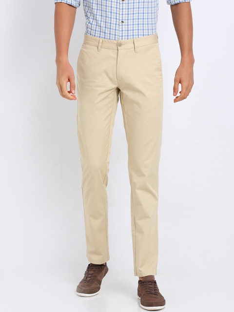 

t-base Men Beige Tapered Fit Solid Chinos