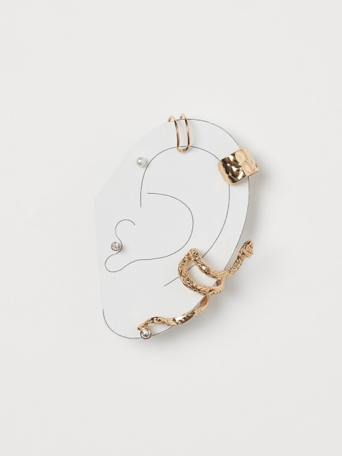 

H&M Women Gold 5 pcs Studs and Ear Cuffs