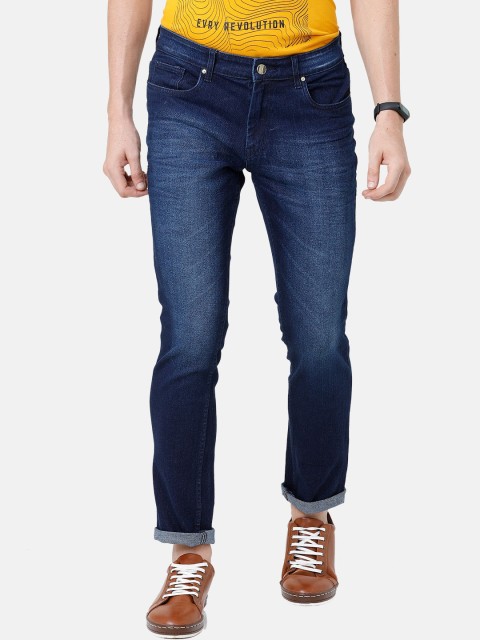

CINOCCI Men Blue Slim Fit Mid-Rise Clean Look Jeans