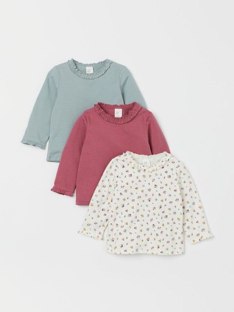 

H&M Girls 3 Pack Jersey Tops, White