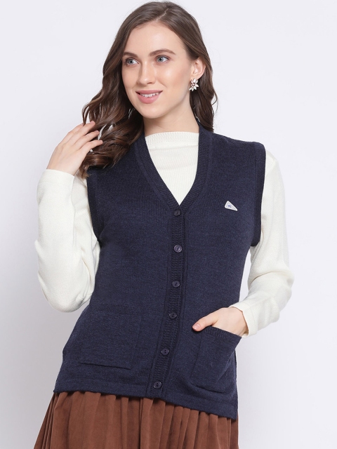 

Monte Carlo Women Navy Blue Solid Cardigan Sweater