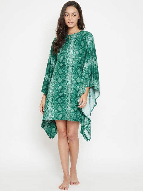 

The Kaftan Company Green Snake Printed Kaftan Nightdress