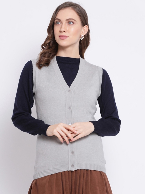 

Monte Carlo Women Grey Solid Cardigan Sweater