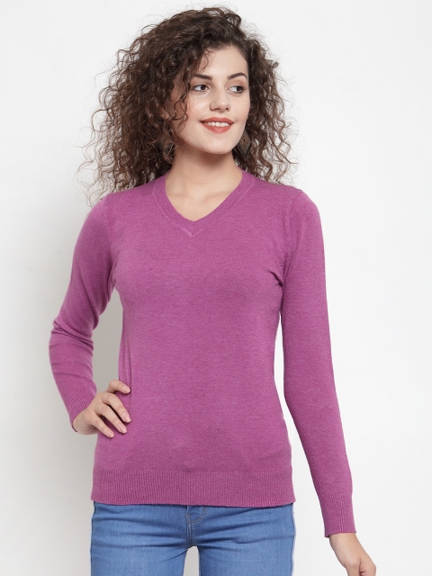 

Global Republic Women Purple Solid Pullover Sweater