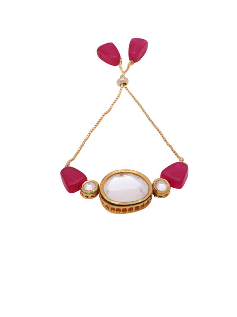 

Shoshaa Magenta Gold-Plated Handcrafted Wraparound Bracelet